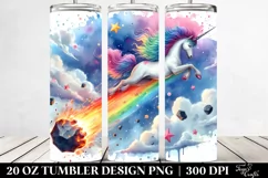 Colorful Unicorn Meteor Dive | 20 Oz Tumbler Product Image 2