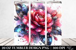 20 Oz Tumbler Sublimation | Shiny Camellia with Metallic Product Image 2