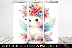 Cute Hummingbird with Flower Crown 20 Oz Tumbler Product Image 2