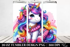 Cute Unicorn Drawing | 20 oz Tumbler Product Image 2