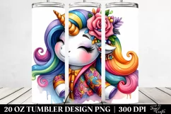 Cute Unicorn Drawing | 20 oz Tumbler Product Image 2