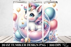Colorful Baby Unicorn Balloon | 20 Oz Tumbler Product Image 2