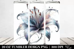 20 Oz Tumbler Sublimation | Glossy Lily with Metallic Product Image 2