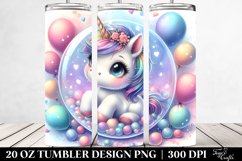 Colorful Baby Unicorn Bubble | 20 Oz Tumbler Product Image 2