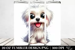 Funny Maltese Sitting White Background Tumbler Product Image 2