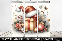 Whimsical Present with Santa Hat, Clipart 20 Oz Tumbler Product Image 2