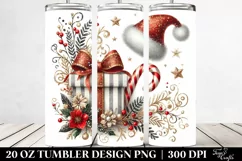 Whimsical Present with Santa Hat, Clipart 20 Oz Tumbler Product Image 2