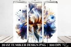 Glossy Iris Watercolor Splash | 20 Oz Tumbler Product Image 2