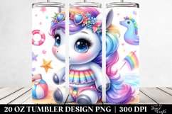 Colorful Baby Unicorn Beachwear | 20 Oz Tumbler Product Image 2