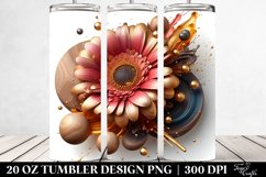 Glossy Gerbera with Golden Insertions | 20 Oz Tumbler Product Image 2