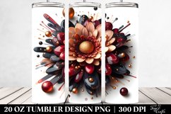 Glossy Gerbera with Golden Insertions | 20 Oz Tumbler Product Image 2