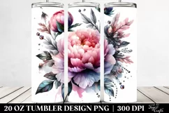 Shiny Peonies Watercolor Tumbler Product Image 2