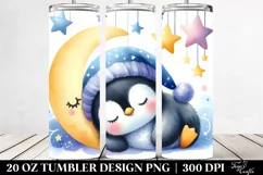 Colorful Sleeping Baby Penguin Moon 20 oz Tumbler Product Image 2