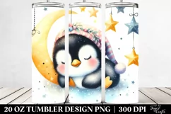 Colorful Sleeping Baby Penguin Moon 20 oz Tumbler Product Image 2