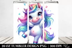 Dancing Baby Unicorn Drawing | 20 oz Tumbler Product Image 2