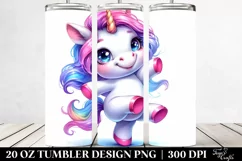 Dancing Baby Unicorn Drawing | 20 oz Tumbler Product Image 2