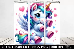 Dancing Baby Unicorn Drawing | 20 oz Tumbler Product Image 2