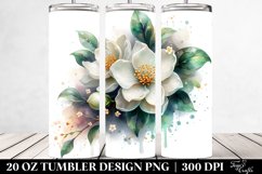 Glossy Jasmine Watercolor Splash | 20 Oz Tumbler Product Image 2