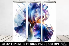 Glossy Iris Watercolor Splash | 20 Oz Tumbler Product Image 2