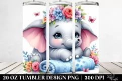 Colorful Baby Elephant Smiling | 20 Oz Tumbler Product Image 2