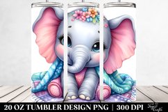 Colorful Baby Elephant Resting | 20 Oz Tumbler Product Image 2