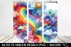 Colorful Watercolor Rainbow | 20 oz Tumbler Product Image 2
