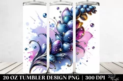 Glossy Snapdragon Watercolor Splash | 20 Oz Tumbler Product Image 2
