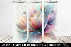 Abstract Pastel Glossy Tulip Frame | 20 oz Tumbler Product Image 2