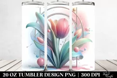 Abstract Pastel Glossy Tulip Frame | 20 oz Tumbler Product Image 2