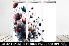 Dark Body Watercolor Wild Flowers | 20 oz Tumbler Product Image 2