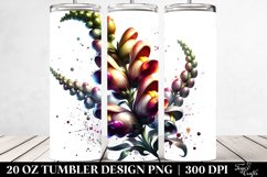 Glossy Snapdragon Watercolor Splash | 20 Oz Tumbler Product Image 2