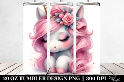 Cute Baby Unicorn with Pink Hair Watercolor | 20 Oz Tumbler Product Image 2