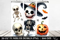 Simple Funny Halloween Clipart with Skeleton 20 Oz Tumbler Product Image 2
