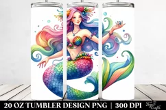 Funny Mermaid Drawing | 20 oz Tumbler Product Image 2