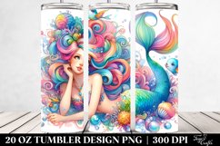 Vibrant Watercolor Mermaid | 20 oz Tumbler Product Image 2