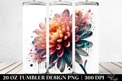 y Chrysanthemum with Watercolor Splash | 20 Oz Tumbler Product Image 2