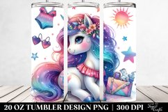 Dreamy Nebula Beachwear Unicorn Tumbler Product Image 2