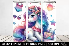 Dreamy Nebula Beachwear Unicorn Tumbler Product Image 2