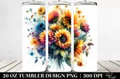 Vibrant Sunflower Bouquet Tumbler Product Image 2