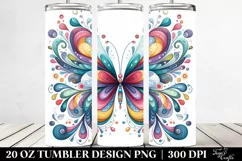 Colorfull Whimsical Butterfly | 20 Oz Tumbler Product Image 2