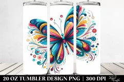 Colorfull Whimsical Butterfly | 20 Oz Tumbler Product Image 2