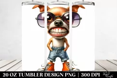Expressive Dog with Sunglasses | 20 Oz Tumbler Product Image 2