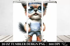 Expressive Dog with Sunglasses | 20 Oz Tumbler Product Image 2