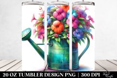 20 Oz Tumbler Sublimation | Vibrant Watercolor Watering Can Product Image 2
