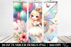 Colorful Floating Fairy with Balloons | 20 Oz Tumbler Product Image 2