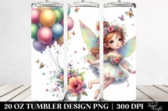 Colorful Floating Fairy with Balloons | 20 Oz Tumbler Product Image 2