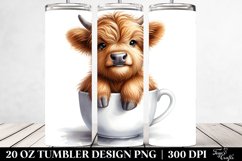 Baby Highland Cow in Cup | 20 Oz Tumbler Product Image 2