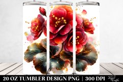 20 Oz Tumbler Sublimation | Golden Begonia Watercolor Splash Product Image 2