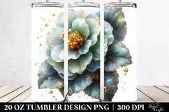 20 Oz Tumbler Sublimation | Glossy Begonia with Golden Product Image 2