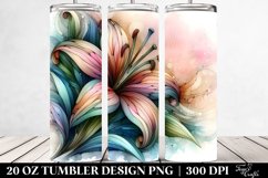 Abstract Pastel Wooden Small Lily | 20 oz Tumbler Product Image 2